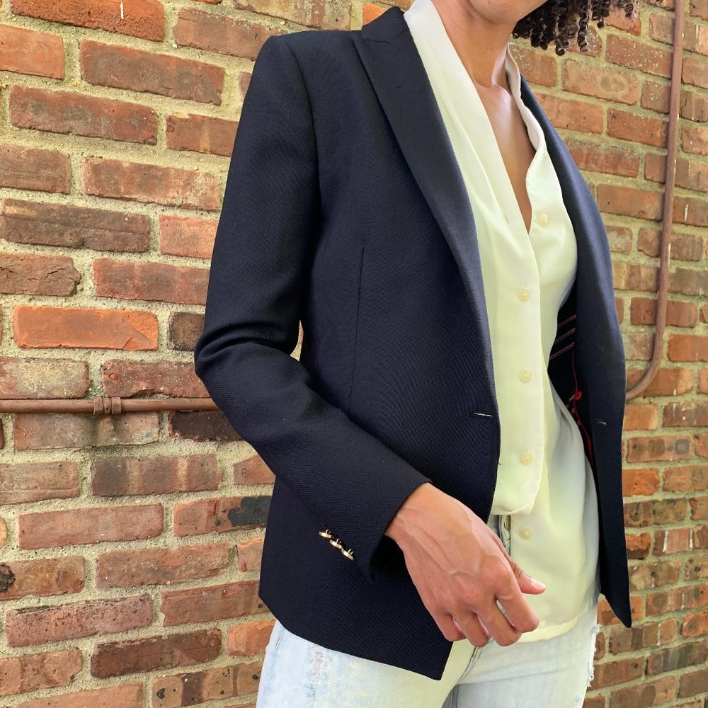 J Crew Women's Blazer | Wool Blazer | Pin Stripe